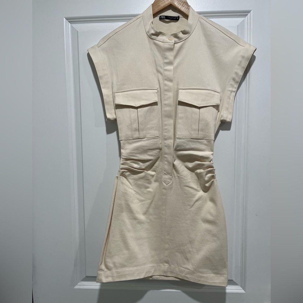 NWOT Zara Ivory/ Cream Mini Dress